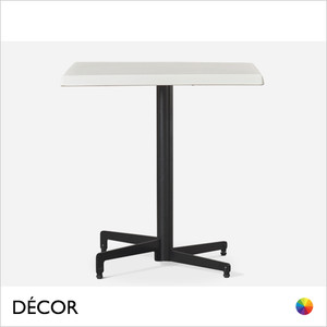 11 M Caffè Pila Flip-Top Stackable Dining Table Base with a White Werzalit Square Table Top, For Indoor & Outdoor Use - Décor for Business 11 M Caffè Pila Flip-Top Stackable Dining Table Base with a White Werzalit Square Table Top, For Indoor & Outdoor Use - Décor for Business