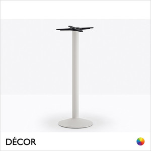 Tonda Round Poseur Table Base, Base Ø400mm with Ø76mm Steel Tube Column - In Powder-Coated Steel in Designer Neutral Tones - Décor for Business