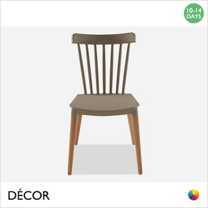 1 A A Lia Dining Chair, Technopolymer with Solid Beech Legs - In Designer Neutral Tones - Décor for Business 1 A A Lia Dining Chair, Technopolymer with Solid Beech Legs - In Designer Neutral Tones - Décor for Business