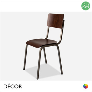 1 B Cesca Dining Chair with a Dark Stained Beech Seat and Backrest and Clear Lacquered Steel Legs - Décor for Business 1 B Cesca Dining Chair with a Dark Stained Beech Seat and Backrest and Clear Lacquered Steel Legs - Décor for Business