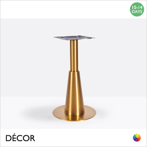 1 E Arlo Vintage Brass Small Round Dining Table Base Featuring an Angled Sleeve - For Maximum Ø800mm & 700mm x 700mm Tops - Décor for Business 1 E Arlo Vintage Brass Small Round Dining Table Base Featuring an Angled Sleeve - For Maximum Ø800mm & 700mm x 700mm Tops - Décor for Business