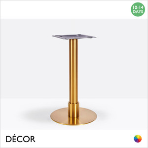 1 E Cartia Vintage Brass Small Round Dining Table Base Featuring a Short Sleeve - For Maximum Ø800mm & 700mm x 700mm Tops - Décor for Business 1 E Cartia Vintage Brass Small Round Dining Table Base Featuring a Short Sleeve - For Maximum Ø800mm & 700mm x 700mm Tops - Décor for Business