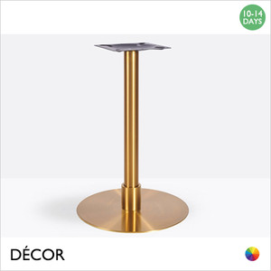 Cartia Vintage Brass Large Round Poseur Table Base Featuring a Short Sleeve - For Maximum Ø800mm & 700mm x 700mm Tops - Décor for Business Cartia Vintage Brass Large Round Poseur Table Base Featuring a Short Sleeve - For Maximum Ø800mm & 700mm x 700mm Tops - Décor for Business