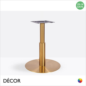 Cartia Vintage Brass Large Round Dining Table Base Featuring a Medium Sleeve - For Maximum Ø1000mm & 900mm x 900mm Tops - Décor for Business Cartia Vintage Brass Large Round Dining Table Base Featuring a Medium Sleeve - For Maximum Ø1000mm & 900mm x 900mm Tops - Décor for Business