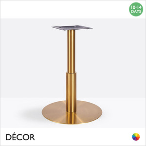 Cartia Vintage Brass Large Round Poseur Table Base Featuring a Medium Sleeve - For Maximum Ø800mm & 700mm x 700mm Tops - Décor for Business Cartia Vintage Brass Large Round Poseur Table Base Featuring a Medium Sleeve - For Maximum Ø800mm & 700mm x 700mm Tops - Décor for Business