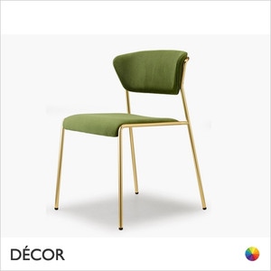 1 A  1 Lisa Upholstered Dining Chair, Satin Brass, Black Nickel, Anthracite & Chrome - In Designer Fabrics & Classic Eco Leathers - Made for You - Décor for Home &  Business