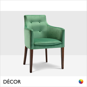 1 A 2 Icon Chairs - Nina P Dining Chair with Armrests and a Button Back with Square Legs - In Designer Fabrics & Eco Leathers - Décor for Business 1 A 2 Icon Chairs - Nina P Dining Chair with Armrests and a Button Back with Square Legs - In Designer Fabrics & Eco Leathers - Décor for Business