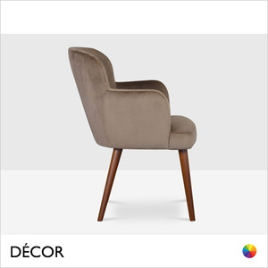 Icon Chairs - Brenda P Dining Chair with Armrests and Round Legs - In Designer Fabrics & Eco Leathers - Décor for Business Icon Chairs - Brenda P Dining Chair with Armrests and Round Legs - In Designer Fabrics & Eco Leathers - Décor for Business