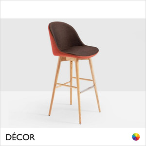 1 Q Midj - Sonny Bar Stool in Designer Fabrics & Eco Leathers with Tapered Wooden Legs, Bar Height - Décor for Designers 1 Q Midj - Sonny Bar Stool in Designer Fabrics & Eco Leathers with Tapered Wooden Legs, Bar Height - Décor for Designers