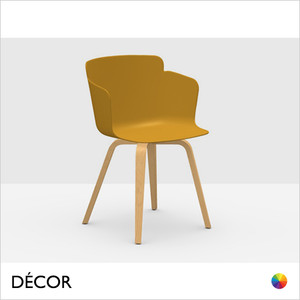 1A1 Midj - Calla Dining Chair with Armrests and Bentwood Legs - Polypropylene Body In Designer Colours - Décor for Designers 1A1 Midj - Calla Dining Chair with Armrests and Bentwood Legs - Polypropylene Body In Designer Colours - Décor for Designers