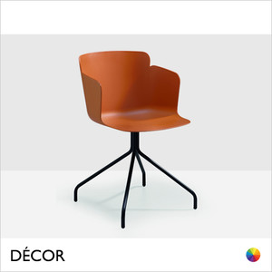 Midj - Calla Chair with Armrests and a Trestle Base - Polypropylene Body In Designer Colours - Décor for Designers Midj - Calla Chair with Armrests and a Trestle Base - Polypropylene Body In Designer Colours - Décor for Designers