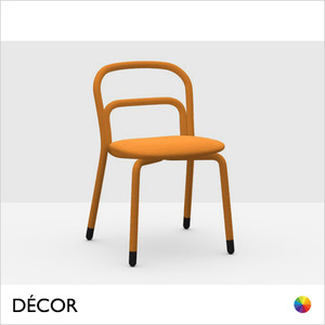 Midj - Pippi Chair Fully Upholstered Legs, Seat and Backrest in Designer Fabrics with Lacquered Metal Feet - Décor for Designers Midj - Pippi Chair Fully Upholstered Legs, Seat and Backrest in Designer Fabrics with Lacquered Metal Feet - Décor for Designers