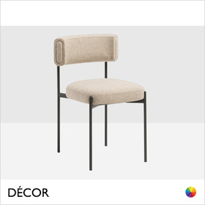 Midj - Amelie Dining Chair Featuring Straight Metal Legs - In Designer Fabrics & Eco Leathers - Décor for Designers Midj - Amelie Dining Chair Featuring Straight Metal Legs - In Designer Fabrics & Eco Leathers - Décor for Designers