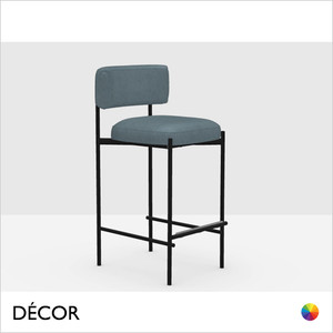 1 L Midj - Amelie Bar Stool Featuring Straight Metal Legs, Counter Height - In Designer Fabrics & Eco Leathers - Décor for Designers 1 L Midj - Amelie Bar Stool Featuring Straight Metal Legs, Counter Height - In Designer Fabrics & Eco Leathers - Décor for Designers