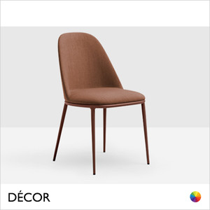Midj - Lea Dining Chair with Tapered Metal Legs - In Designer Fabrics, Leather & Eco Leathers - Décor for Designers Midj - Lea Dining Chair with Tapered Metal Legs - In Designer Fabrics, Leather & Eco Leathers - Décor for Designers