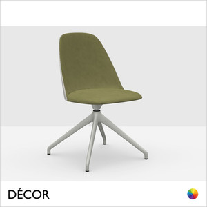 Midj - Lea Swivel Chair with a Trestle Base and a Self-Return Mechanism - In Designer Fabrics, Leather & Eco Leathers - Décor for Designers Midj - Lea Swivel Chair with a Trestle Base and a Self-Return Mechanism - In Designer Fabrics, Leather & Eco Leathers - Décor for Designers