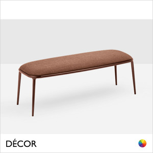 Midj - Lea Pouffe with Tapered Metal Legs, Large - In Designer Fabrics, Leather & Eco Leathers - Décor for Designers