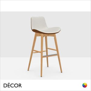 11 C Midj - Dalia Bar Stool with Tapered Wooden Legs, Bar Height - In Designer Fabrics & Eco Leathers - Décor for Designers 11 C Midj - Dalia Bar Stool with Tapered Wooden Legs, Bar Height - In Designer Fabrics & Eco Leathers - Décor for Designers