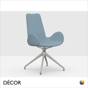 Midj - Dalia Swivel Chair with a High Back, Armrests and a Trestle Base and a Self-Return Mechanism - In Designer Fabrics, Leather & Eco Leathers - Décor for Designers Midj - Dalia Swivel Chair with a High Back, Armrests and a Trestle Base and a Self-Return Mechanism - In Designer Fabrics, Leather & Eco Leathers - Décor for Designers