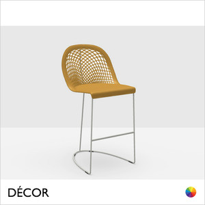 1 N Midj - Guapa Bar Stool with a Sled Base, Counter Height - Hide or Tuscan Hide Body in Designer Colours & Natural Tones- Décor for Designers 1 N Midj - Guapa Bar Stool with a Sled Base, Counter Height - Hide or Tuscan Hide Body in Designer Colours & Natural Tones- Décor for Designers