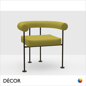 Midj - Qua-ndo Chair with Armrests Featuring a Bolster-Back Backrest - In Designer Fabrics & Eco Leathers - Décor for Designers