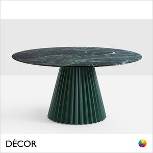 A1 Midj - Plisse Table with a Veneered Wood, Crystalceramic or Marble Top and Lacquered Metal Base - Décor for Designers