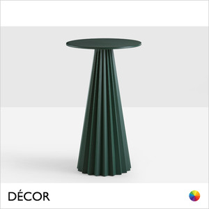 Midj - Plisse H103 Bistro Poseur Table with a Lacquered Metal, Melamine or HPL Top and a Lacquered Metal Base, Suitable for Indoor & Outdoor Use - Décor for Designers Midj - Plisse H103 Bistro Poseur Table with a Lacquered Metal, Melamine or HPL Top and a Lacquered Metal Base, Suitable for Indoor & Outdoor Use - Décor for Designers