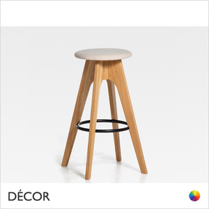 11A1 Décor Select - Tommy Bar Stool in Natural or Stained Ash with an Upholstered Seat - In Designer Fabrics and Wood Finishes - Décor Business 11A1 Décor Select - Tommy Bar Stool in Natural or Stained Ash with an Upholstered Seat - In Designer Fabrics and Wood Finishes - Décor Business