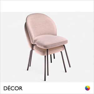 Icon Chairs - Nora Stackable Chair with a Curved Backrest with Metal Legs - In Designer Fabrics & Eco Leathers - Décor for Business Icon Chairs - Nora Stackable Chair with a Curved Backrest with Metal Legs - In Designer Fabrics & Eco Leathers - Décor for Business