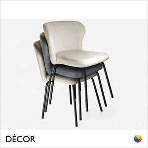 Icon Chairs - Baciata Stackable Chair with a Curved Backrest with Metal Legs - In Designer Fabrics & Eco Leathers - Décor for Business