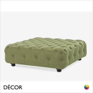 Décor Concept - Faro Pouf, Square, Buttoned with Diamond Stitching - In Designer Fabrics & Eco Leathers - Décor for Business