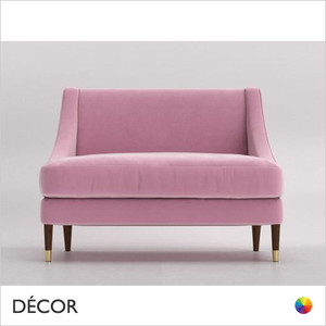 Décor Concept - Giorgio Love Seat with Sloping Armrests and Brass Capped Feet  - In Designer Fabrics & Eco Leathers - Décor for Business