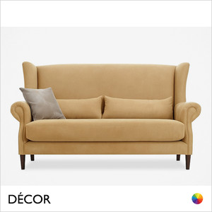 Décor Concept - Vilvaldo Wing-Back Two-Seater Sofa with Tapered Legs - In Designer Fabrics & Eco Leathers - Décor for Business