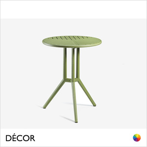 Décor Select - Juniper Poliweave Round Dining Table, 2 Sizes - Technopolymer for Indoor and Outdoor Use - In Designer Neutral Tones - Décor for Business