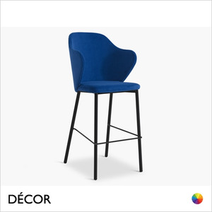 Page Bar Stool in Designer Fabrics & Eco Leathers with Metal Legs - Made for You - Décor for Business