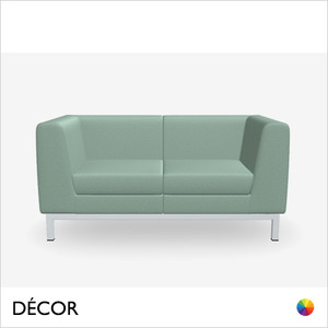 Décor Select - Renata Two-Seater Sofa with Tapered Arms and a Straight Flat Backrest - In Designer Fabrics & Eco Leathers - Décor for Business