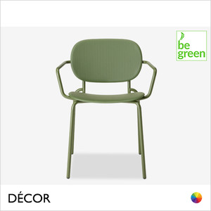 111 Décor Select - Si-Si Vibes Stackable Outdoor Dining Chair with Armrests, Regenerated Technopolymer Seat and Backrest - In Designer Colours & Neutral Tones - Décor for Business