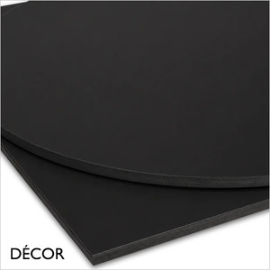 Décor Dinova - Perla Black Premium Compact Laminate Table Top, 12mm Thick with Groove Fixing - Square, Round & Rectangular - Décor for Business