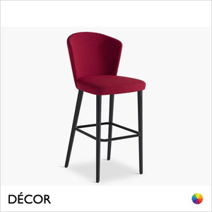Reed Bar Stool with Tapered Wooden Legs Reed Bar Stool with Tapered Wooden Legs