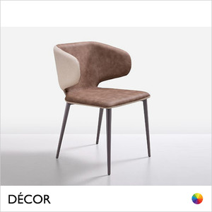 A1 Midj - Wrap Dining Chair with Armrests with a Wrap-around Backrest & Tapered Metal Legs - In Designer Fabrics & Eco Leathers - Décor for Designers A1 Midj - Wrap Dining Chair with Armrests with a Wrap-around Backrest & Tapered Metal Legs - In Designer Fabrics & Eco Leathers - Décor for Designers