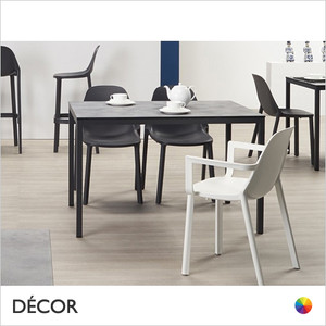 A1 Mirto Rectangular Stackable Dining Table with a Compact Laminate Top - In Designer Neutral Tones - Décor for Business A1 Mirto Rectangular Stackable Dining Table with a Compact Laminate Top - In Designer Neutral Tones - Décor for Business