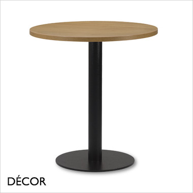 Round dining table with shop black base