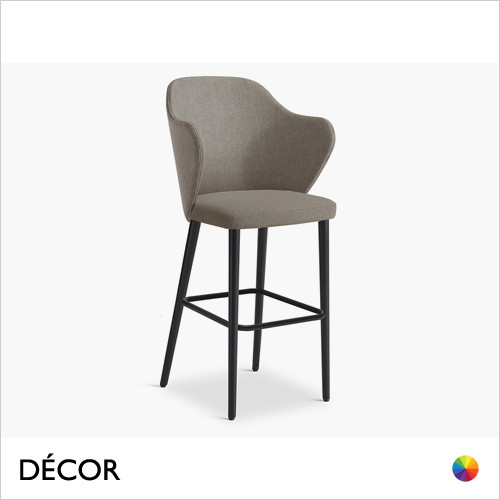 Page Bar Stool with Tapered Wooden Legs in Designer Fabrics & Eco Leathers, Bar & Counter Heights - Made for You - Décor for Home