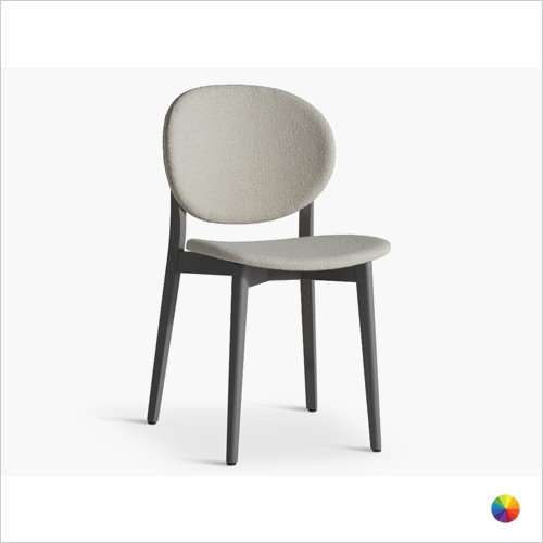 Dame Dining Chair in Designer Fabrics & Eco Leathers with a Wooden Backrest and Tapered Wooden Legs - Made for You - Décor for Business