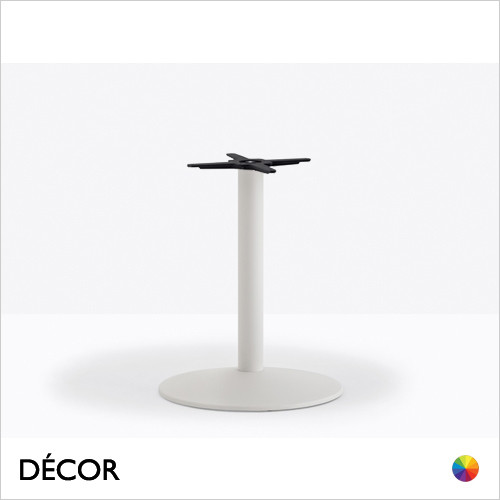 Tonda Round Dining Table Base, Base Ø550mm with Ø76mm Steel Tube Column - In Powder-Coated Steel in Designer Neutral Tones - Décor for Business