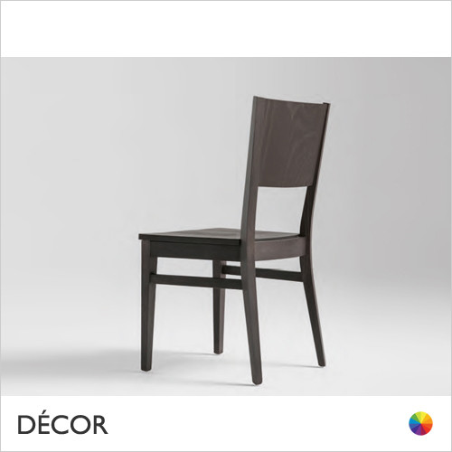 1A1 Soko Dining Chair with a Solid Wooden Seat - In Designer Satin Colours & Wood Finishes - Décor for Business