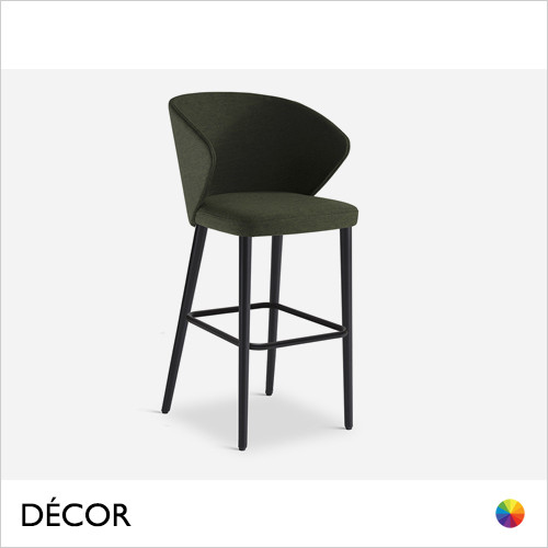 Origins 1971 - Ellis Bar Stool with Tapered Wooden Legs in Designer Fabrics & Eco Leathers, Bar & Counter Heights - Made for You - Décor for Home & Business