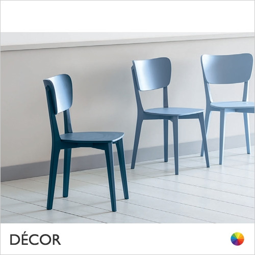111 Capitol Dining Chair with a Slim Wooden Seat - In Designer Satin Colours & Wood Finishes - Décor for Business