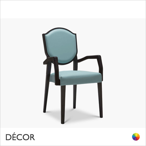 Blason Stackable Dining Chair with Armrests in Designer Fabrics & Classic Eco Leathers - Made for You - Décor for Business