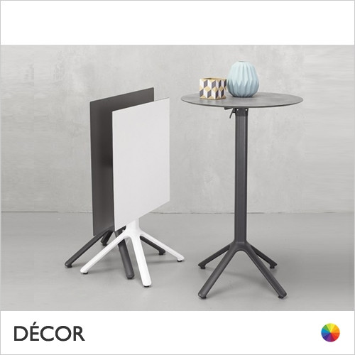 111 Nemo Stackable Folding Dining Table Base - Add Square or Round Compact Laminate Tops in a Range of Sizes & Finishes - Décor for Business